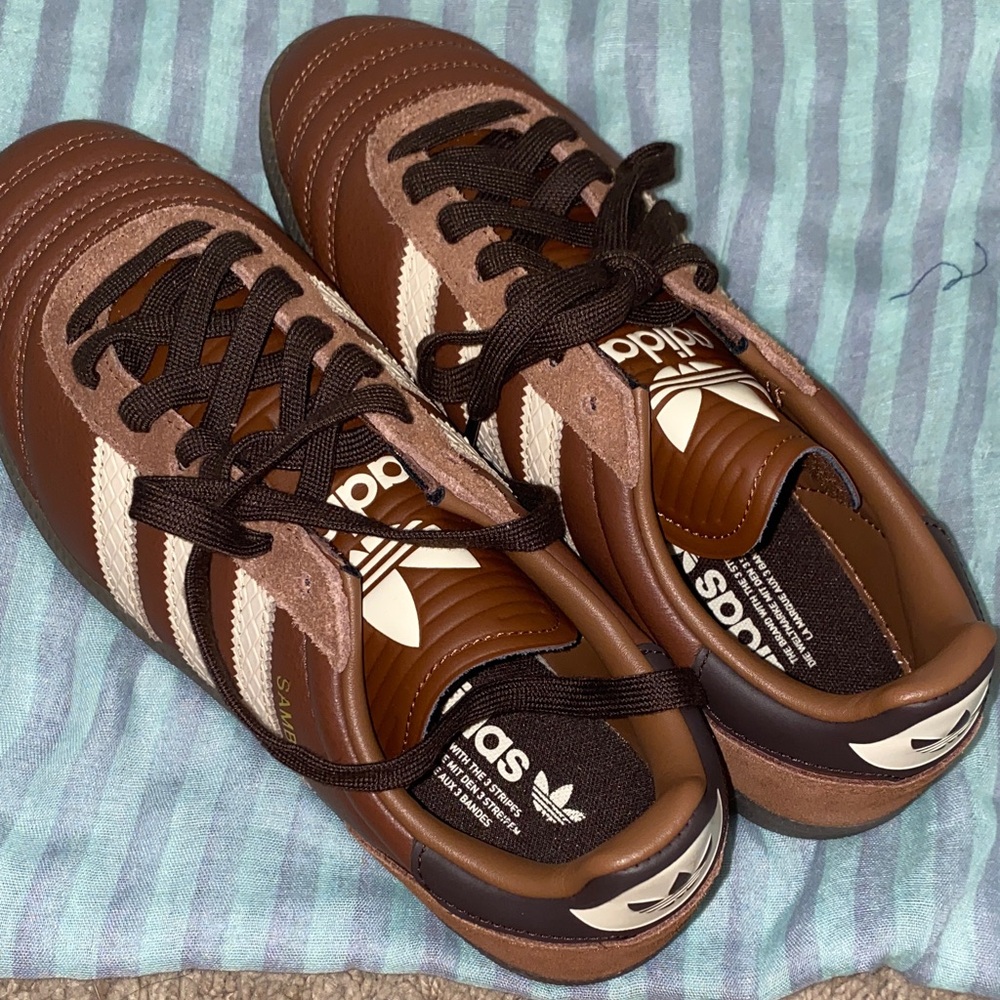 Adidas Men's Brown and Cream Sneakers